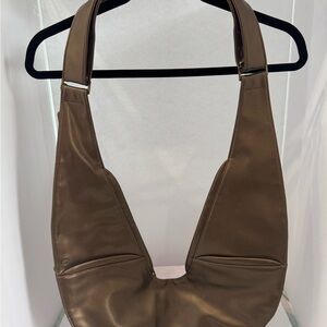 Sash Brown Vegan Leather Shoulder Bag